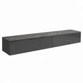 Meuble TV suspendu noir et gris béton en panneaux MDF 180 x 40 x 40 cm