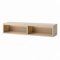 Meuble TV beige en panneaux MDF rectangulaire avec éclairage LED 180 x 40 x 45 cm