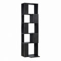 Bibliothèque colonne noire en panneaux MDF à 5 niveaux 40 x 30 x 180 cm